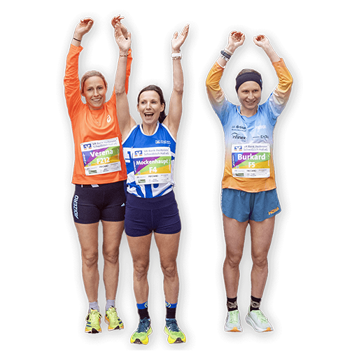 Jubelnde Läuferinnen